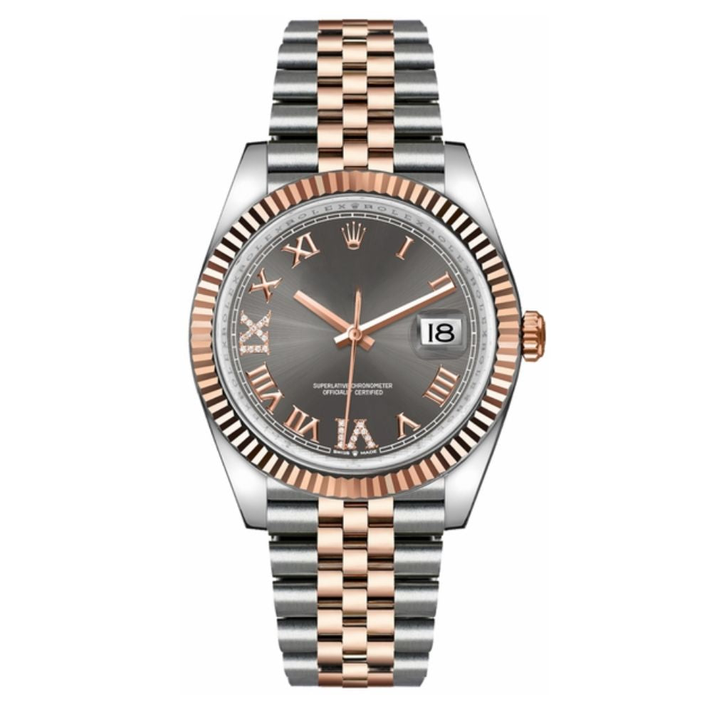 Rolex Datejust Dark Rhodium Dial Fluted Bezel 36mm 126231